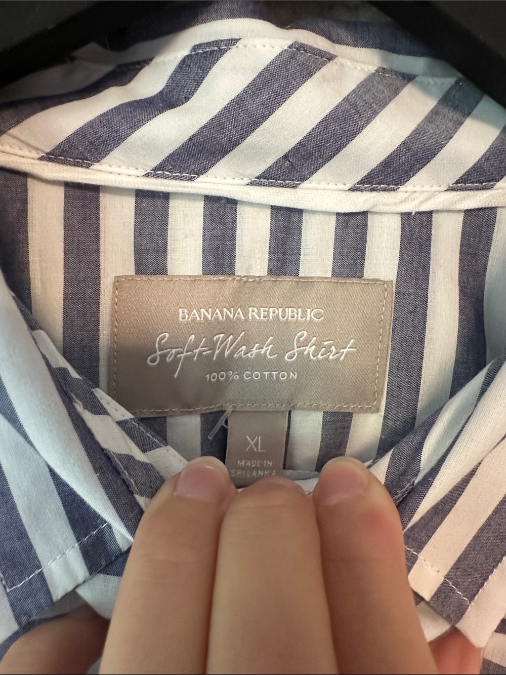 Banana Republic Light Blue & White Striped Button-Up Shirt - Picture 2 of 5